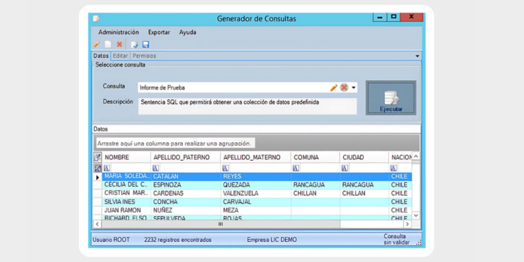 Generador de Consultas